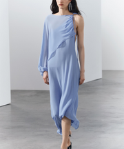 ASYMMETRIC CAPE DRESS