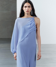 ASYMMETRIC CAPE DRESS