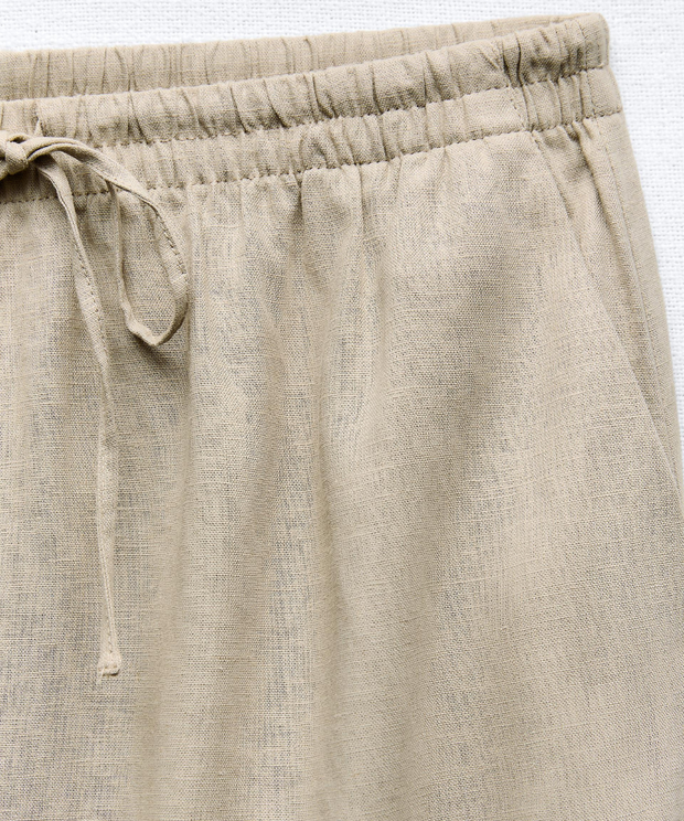 LINEN BLEND MIDI SKIRT