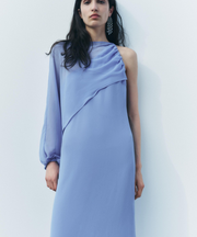 ASYMMETRIC CAPE DRESS