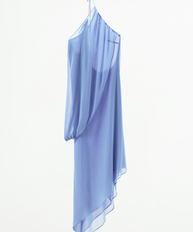 ASYMMETRIC CAPE DRESS