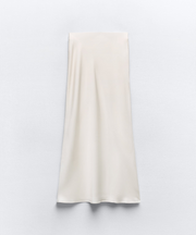 SATIN EFFECT MIDI SKIRT