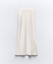 SATIN EFFECT MIDI SKIRT